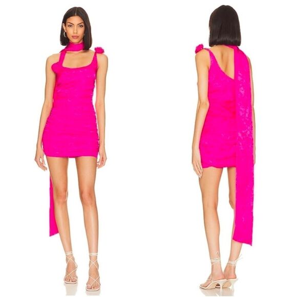 🍋 For Love & Lemons Deliza Hot Pink
Mini Dress Size XL NWT $229 - Picture 2 of 5